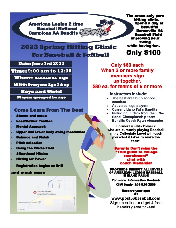 2023 hitting clinic poster